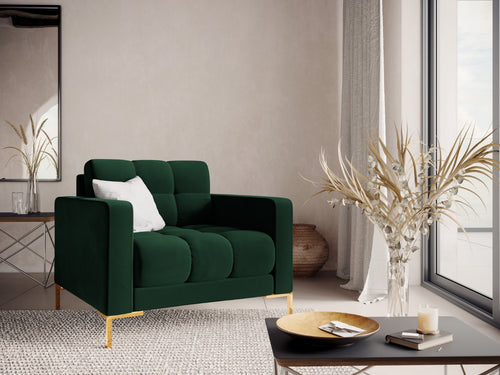 Cosmopolitan Design Fauteuil Bali flueel, flessengroen - 96x87x75cm