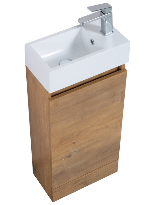 Badplaats Toiletmeubel Peru 40 x 22 cm – Eiken – Fonteinmeubel met Wastafel