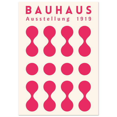 Artfulprints  Bauhaus - Ausstellung fuchsia   poster A4 21x29.7 cm - vtwonen shop