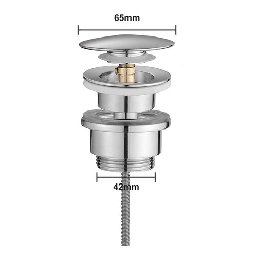 LOMAZOO wastafel afvoerplug Clickwaste - chroom - 42 mm