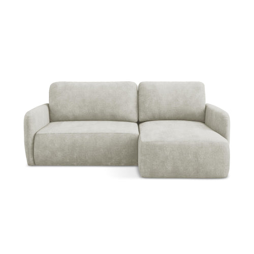 LaMiaSofa hoekbank rechts Corle - chenille stof - parel - 207x148x86