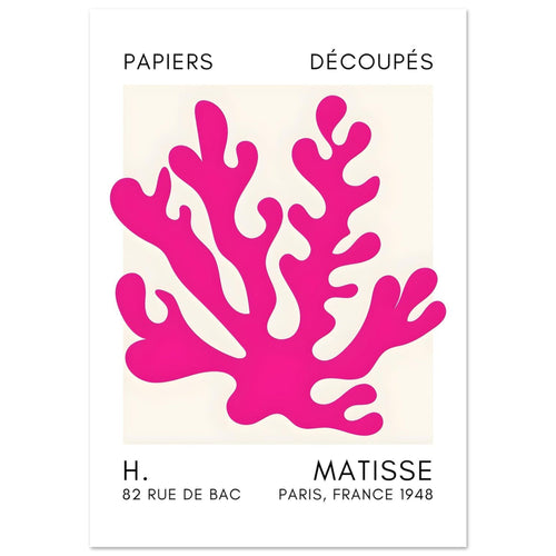 Artfulprints Poster met Lijst Matisse – Saltflower shapes pink   - 30x40 cm - Roze
