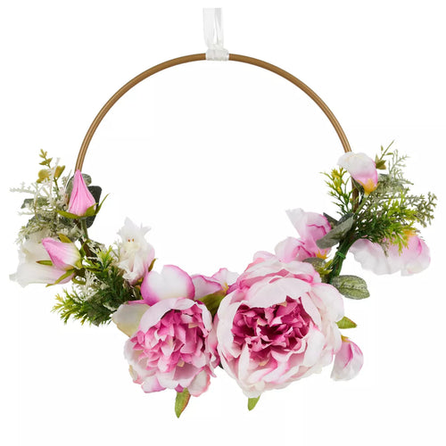 Flourify kunstbloem - Pioenrozen decoratiekrans - 25 cm - vtwonen shop