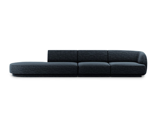 Micadoni linker bank Miley 4-zits, chenille, koningsblauw - 90x323x70cm