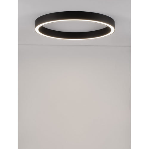 Nova Luce STING Geïntegreerde LED-plafondlamp, halfverzonken, zandkleurig zwart, Triac dimbaar, 50W, 2968lm, 3000K