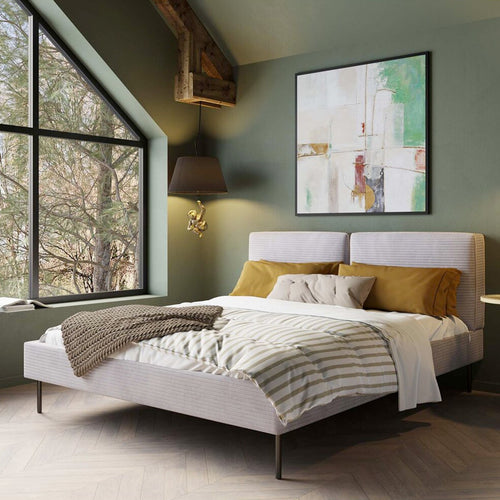 Kare Design Bed East Side Cord - grijs - 160x200cm - vtwonen shop