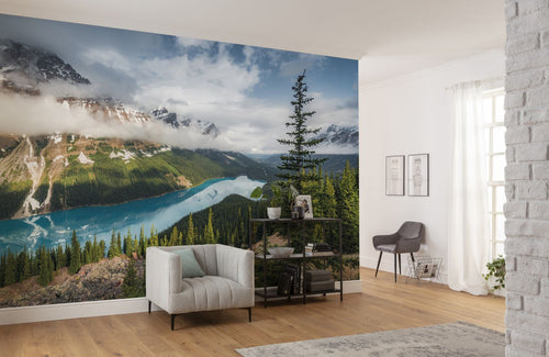 Sanders & Sanders fotobehang landschap groen en blauw - 450 x 280 cm - 612680