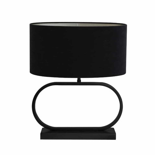 Light & Living tafellamp Jamiro/Velours ovaal - zwart, zwart - 38x17.5x48.5cm