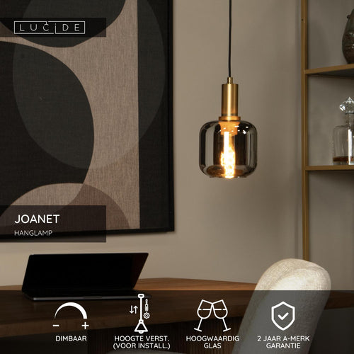 Lucide hanglamp JOANET - 1xE27 - Fumé