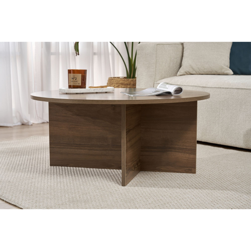 Calicosy - SOLEIL Salontafel met afgerond blad - Naturel - 90x90x40 cm