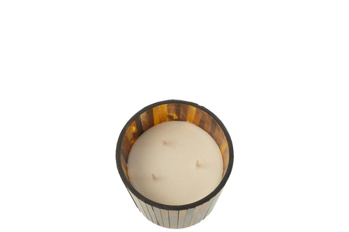 J-Line geurkaars Noa - Zesty Sunburst - glas - oker - small - 35U