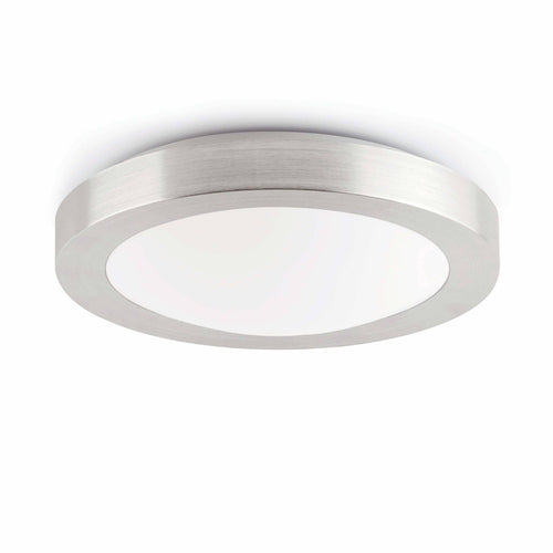 Faro Logos-1 - 1 Licht Kleine Ronde Badkamer Plafondlamp Aluminium, Wit IP44, E27