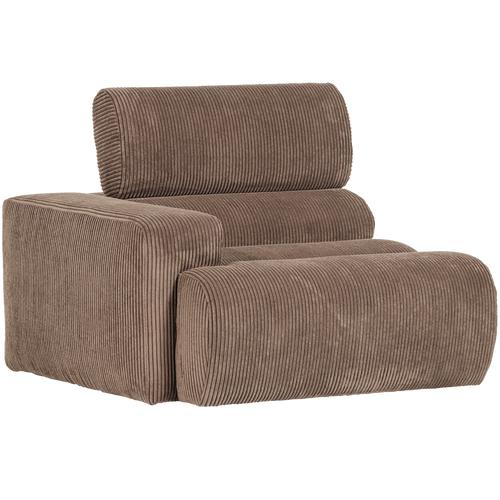 WOOOD 1-zits element bank arm rechts Novi - Ribstof - Taupe - 86x109x113 - vtwonen shop