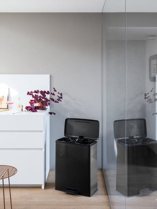 Curver Decobin Prullenbak - 65L - Rechthoekig - Zwart - vtwonen shop