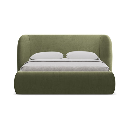 LaMiaSofa Bed met opbergruimte Trieste - velours - olijf - 230x215x110