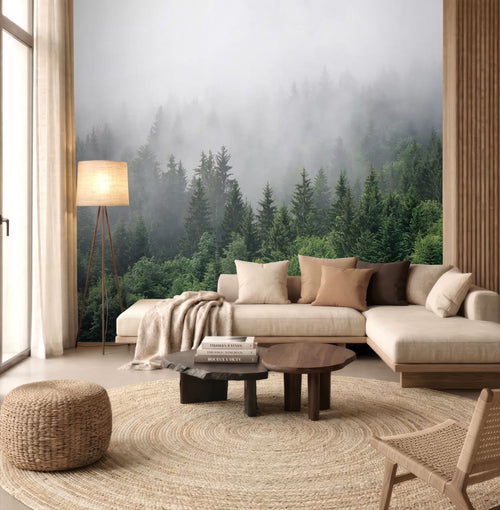 Sanders & Sanders fotobehang bos groen grijs - 375 x 270 cm - 601425