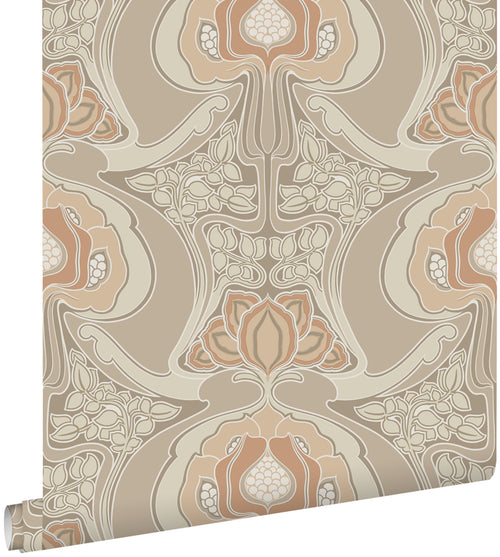 ESTAhome behang vintage bloemen in art nouveau stijl beige - 0.53 x 10.05 m - 139569 - vtwonen shop