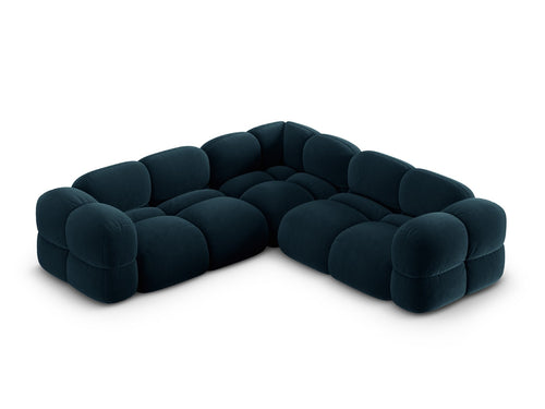 Cosmopolitan Design Hoekbank Loretto 4-zits, flueel diepe olie - 250x250x68cm