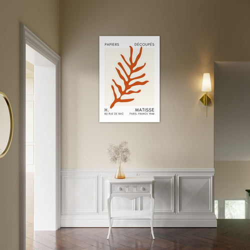 Artfulprints Poster met Lijst Matisse – Ocean flora orange   - A4 21x29.7 cm - Oranje