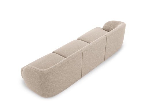 Micadoni Bank Miley 3-zits, structurele stof beige - 90x255x70cm