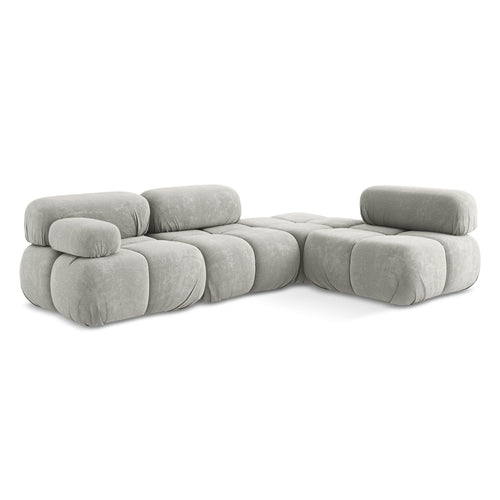 LaMiaSofa hoekbank rechts Sanremo - chenille stof - lichtgrijs - 285x190x70