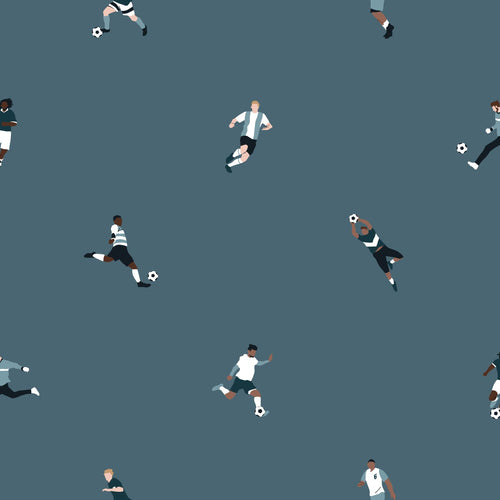 ESTAhome behang voetbalspelers donkerblauw - 50 x 900 cm - 131278 - vtwonen shop