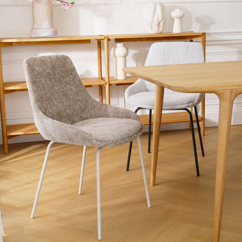 Nolon Nora-Isa Eetkamerstoel Bruin - Stof - Zwart Onderstel - vtwonen shop