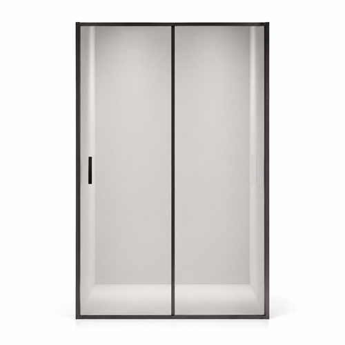 Badplaats Douchewand Calgary 100 x 190 cm – 6 mm Rookglas – Inclusief Schuifdeur – Inloopdouche – Zwart