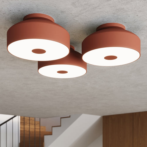 Sollux Lighting Plafondlamp OMIQ rood oker - 30x30x15cm