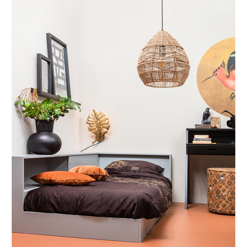 WOOOD hoekbed Connect - Grenen - Betongrijs - 60x213x118 - vtwonen shop