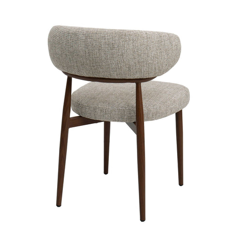 DÉJA Living Eetkamerstoel Milan - Beige/Walnoot Stof - Set van 2 - vtwonen shop