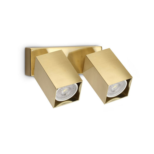 Ideal Lux DYNAMITE Vierkante dubbele plafondspot van messing met 2x GU10 fitting