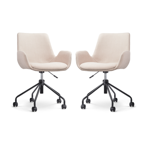 Nolon Nout-Eef Bureaustoelen Set van 2 - Beige - Zwart