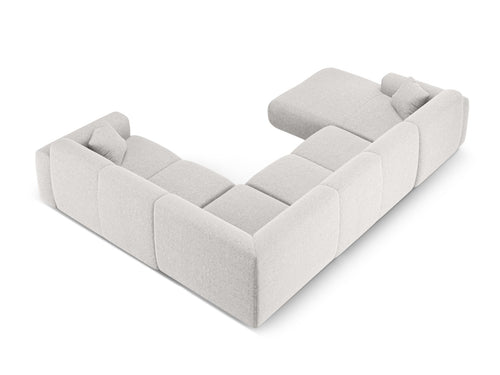Cosmopolitan Design Panoramische hoekbank rechts Nolio 6-zits, chenille lichtgrijs - 252x342x72cm