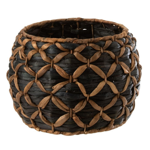 J-Line mand Roni Bol - hout - zwart/bruin - small - Ø 32.5 cm - vtwonen shop