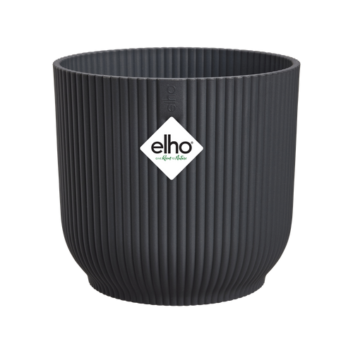 elho vibes fold rond 35 antraciet | Bloempot | Modern decoratief ribpatroon
