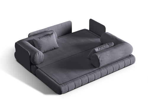 Cosmopolitan Design Converteerbare bank Kemi 3-zits, boucle grafiet - 95x206x70cm