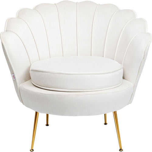 Kare Design Fauteuil Water Lily fluweel creme - vtwonen shop