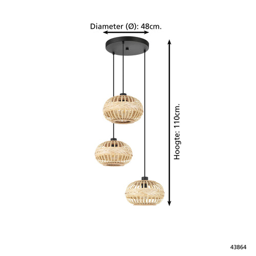 EGLO hanglamp Amsfield 1 - e27 - zwart