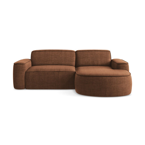 LaMiaSofa hoekbank rechts Melissa - textuurstof - terracotta - 224x166x70