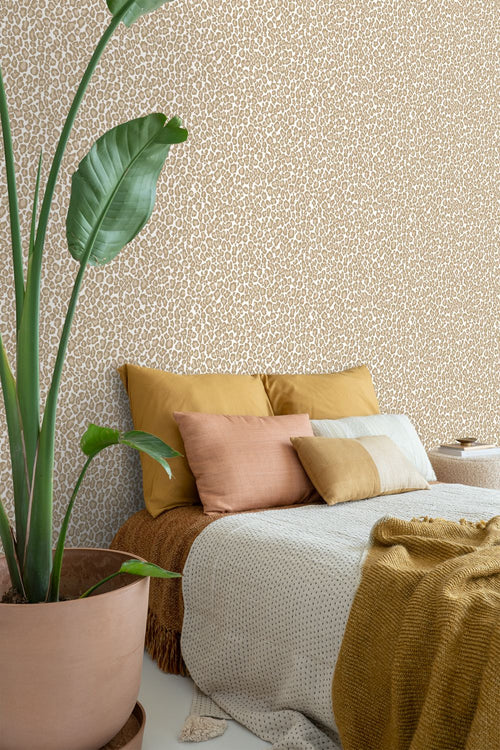 ESTAhome behang panterprint donker beige - 53 cm x 10.05 m - 139151