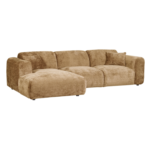 WOOOD chaise longue bank links Cloud - Chenille - Geel - 80x280x165