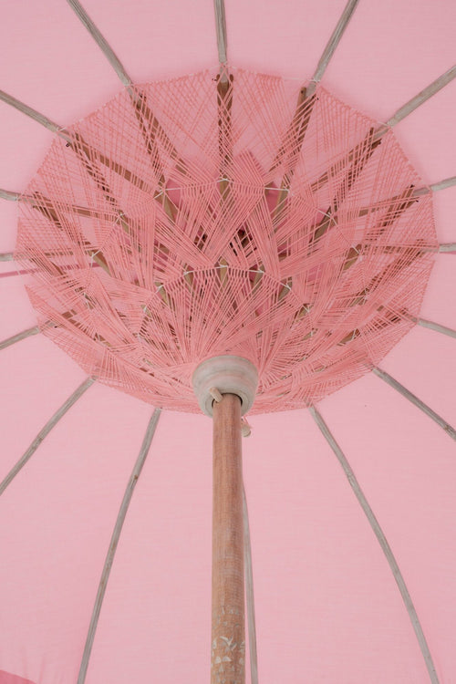 J-Line parasol Bobbi - hout/katoen - lichtroze