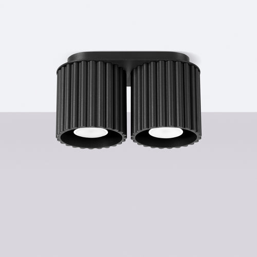 Sollux Lighting Plafondlamp AURA 2 zwart GU10 - 21x10x12cm