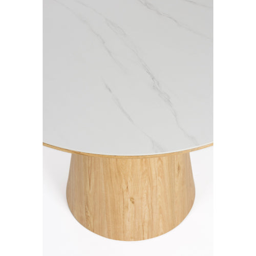 Housecraft Living Almira Eettafel Rond 115 cm Hout Wit/ Bruin - vtwonen shop