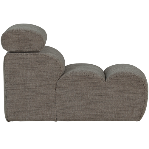 WOOOD 1-zits element bank Novi - Polyester - Grijs Melange - 86x82x113
