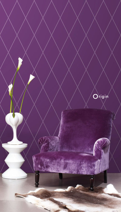 Origin Wallcoverings behang ruiten paars - 53 cm x 10,05 m - 345715 - vtwonen shop