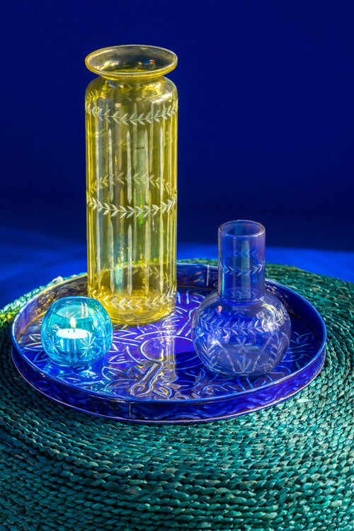 J-Line vaas Tarifa - glas - mix - 3 stuks - 30 cm hoog