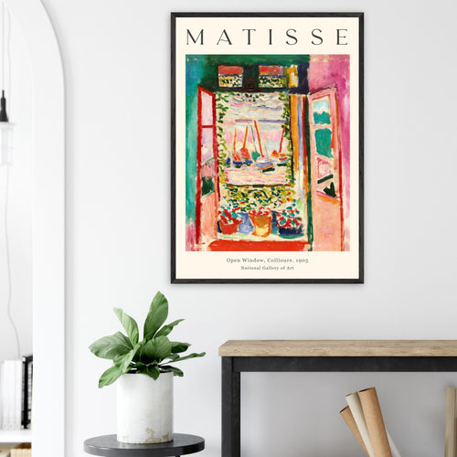 Artfulprints Poster met Lijst Matisse - Open window collioure 1905   - 30x40 cm - Meerkleurig