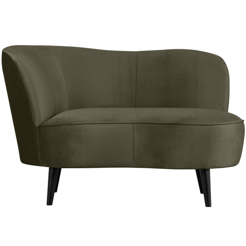 WOOOD loungefauteuil links Sara - Velvet - Warm groen - 71x112x81 - vtwonen shop